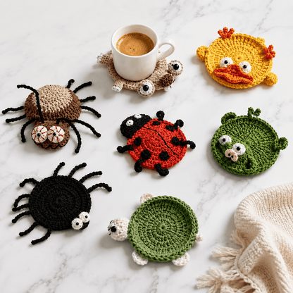 22-in-1 Animal Crochet Coaster Patterns - My Store
